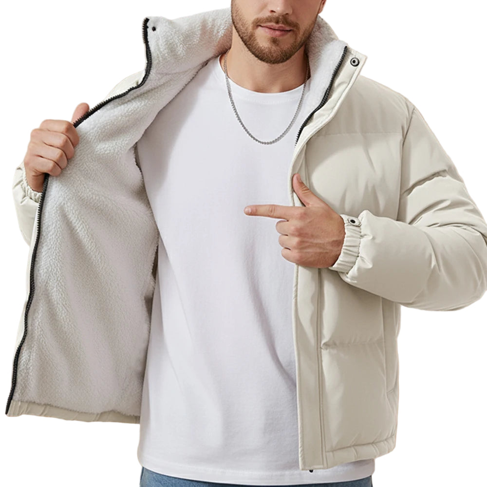 Puffer Jacket with White Fleece