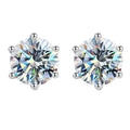 Moissanite Stud Silver Earrings