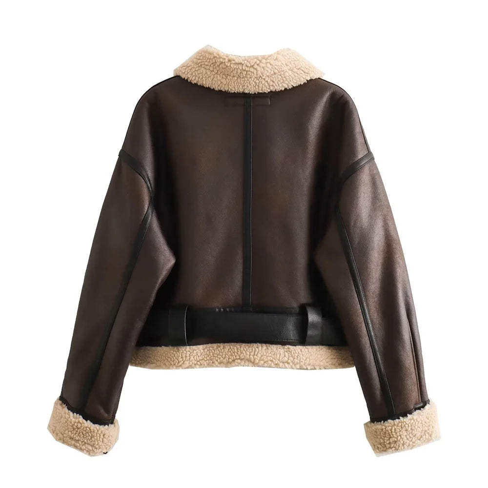 Casual Collar Fur Coat