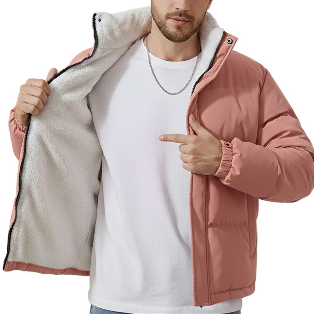 Puffer Jacket with White Fleece