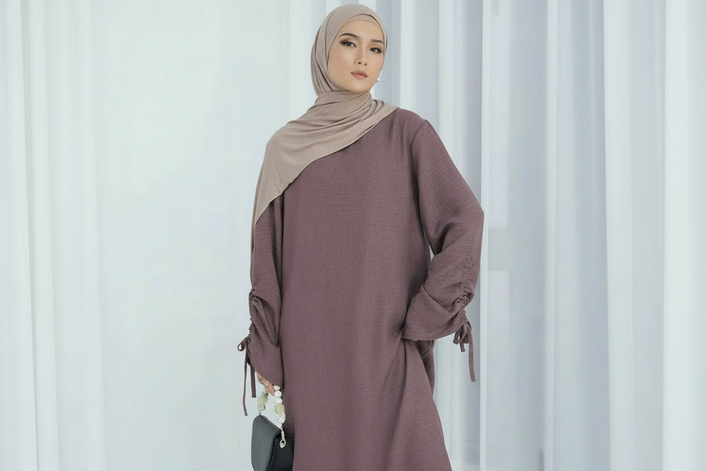 Lace-up Sleeve Abaya