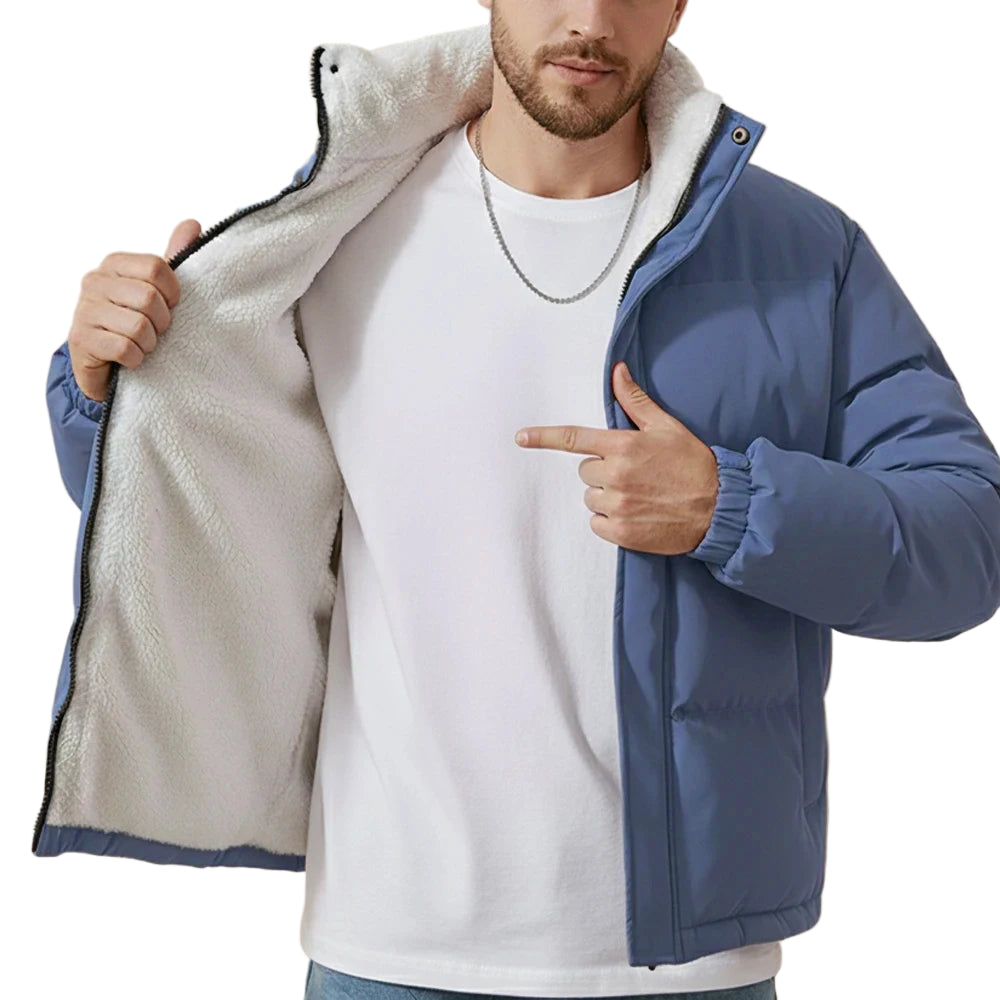 Puffer Jacket with White Fleece