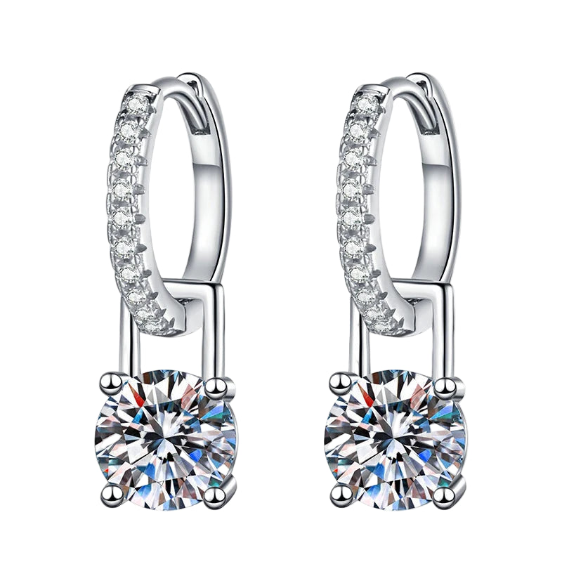 Moissanite Earrings Silver Elegant