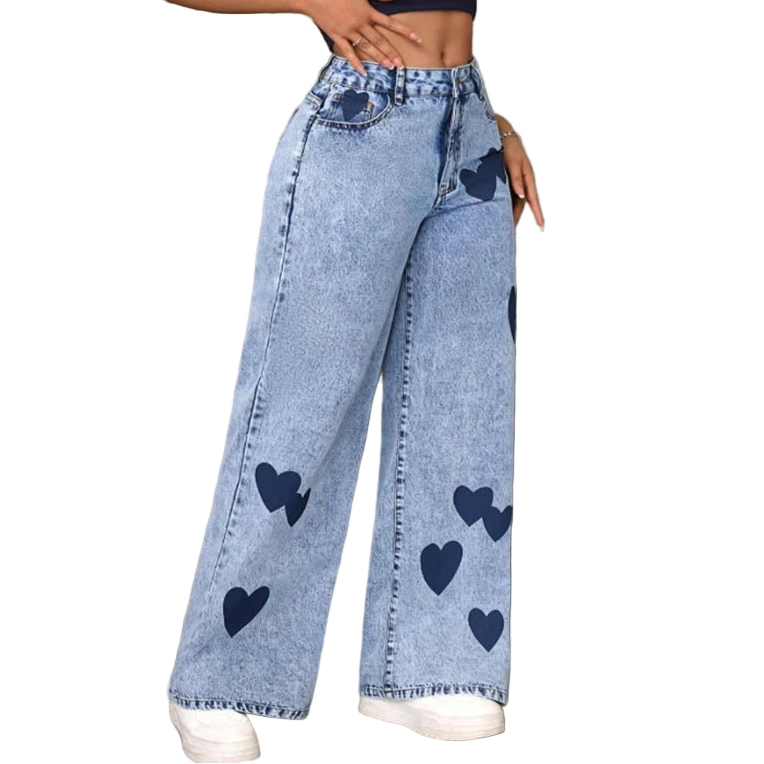 Y2k Love Print JEANS