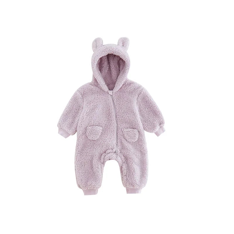 Warm Fleece Hooded Jumpsuits