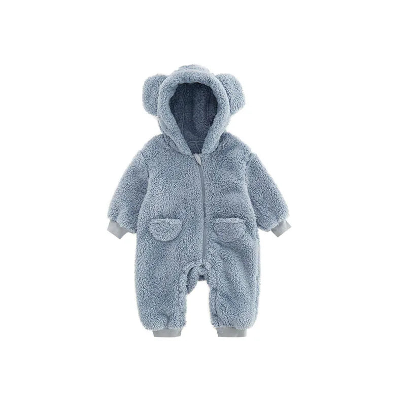 Warm Fleece Hooded Jumpsuits