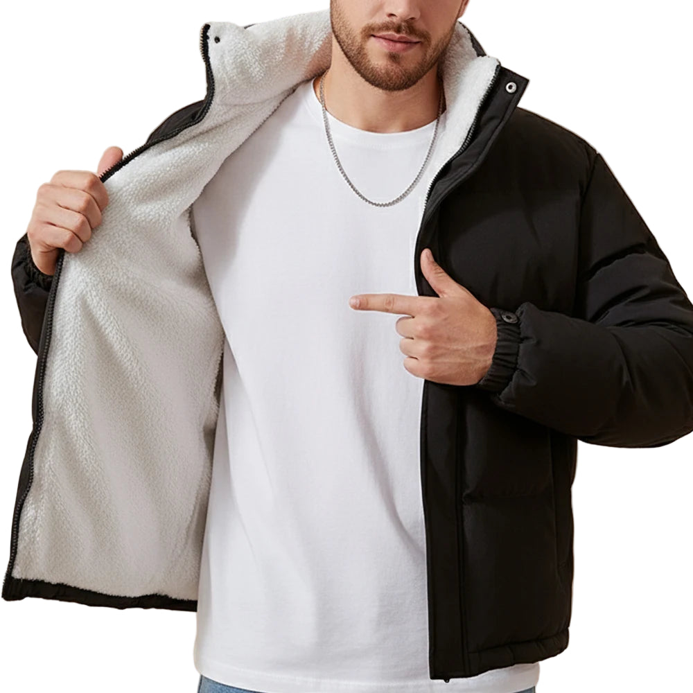 Puffer Jacket with White Fleece