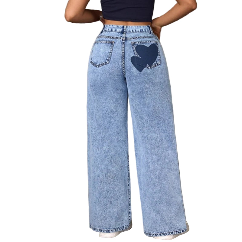 Y2k Love Print JEANS