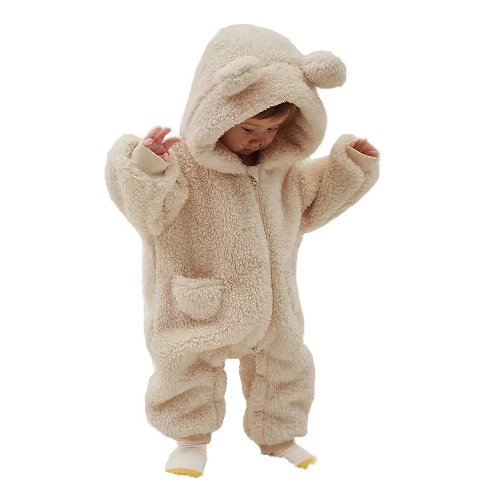Warm Fleece Hooded Jumpsuits