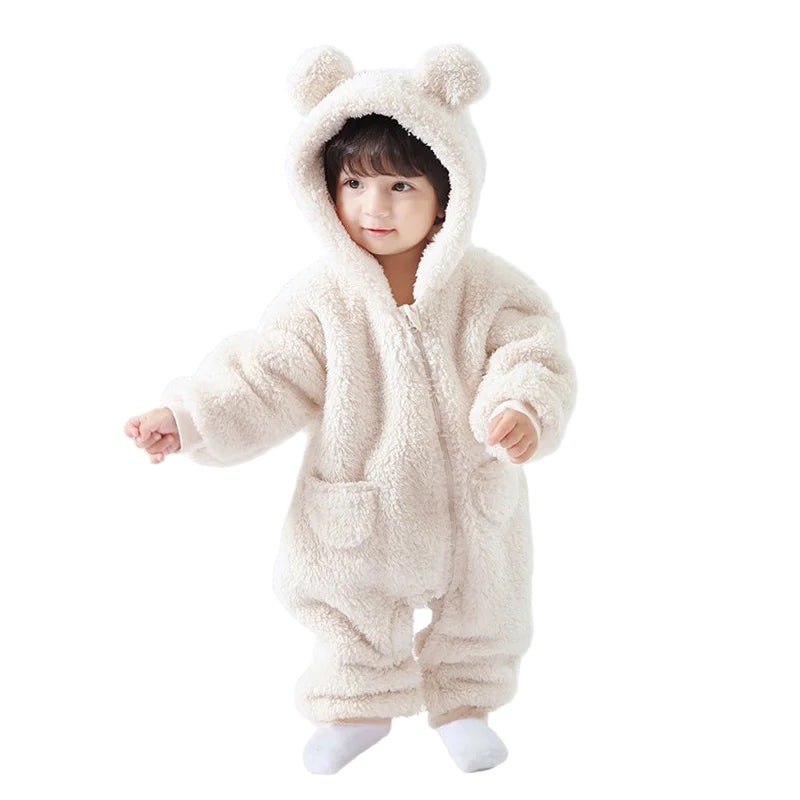 Warm Fleece Hooded Jumpsuits