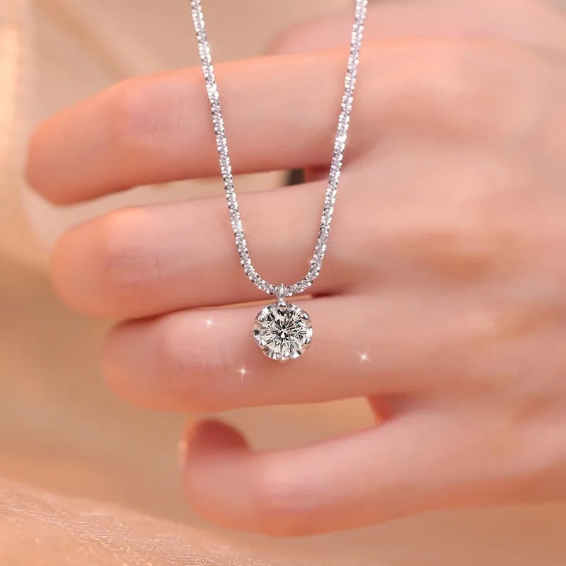 Moissanite Classic Crown Necklace