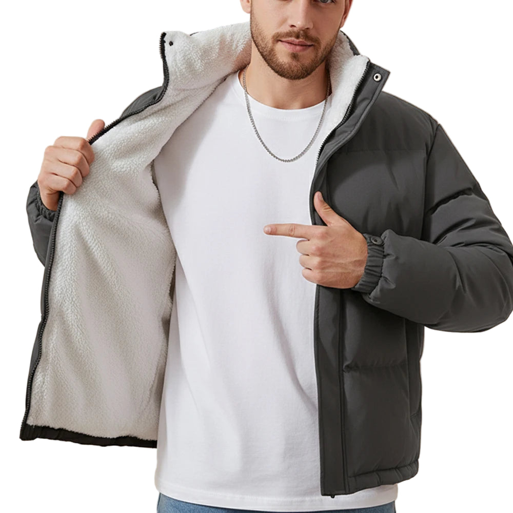 Puffer Jacket with White Fleece